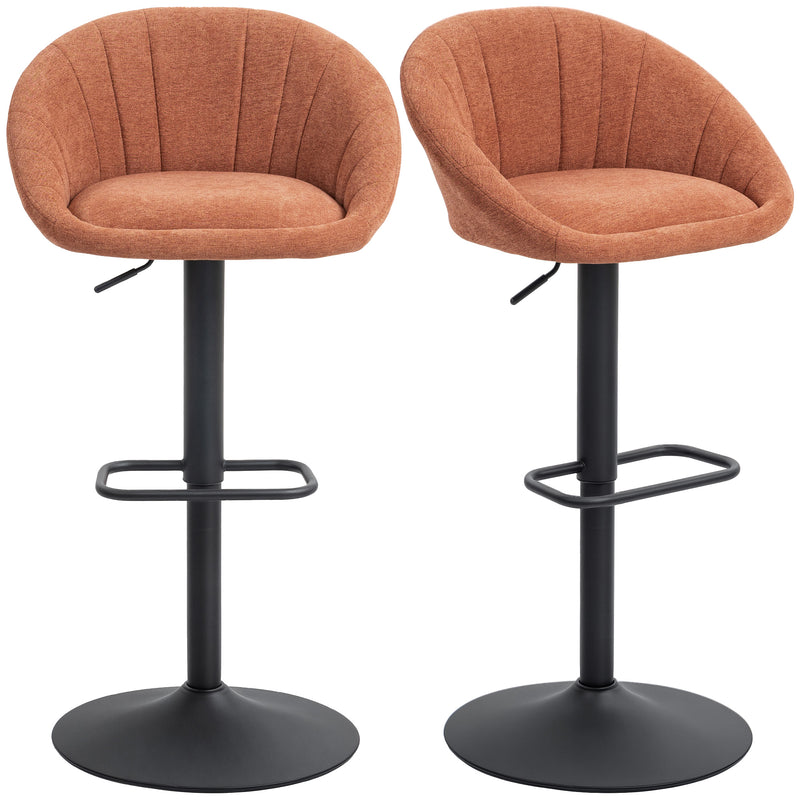 HOMCOM Swivel Bar Stools Set of 2 Height Adjustable Bar Chairs