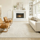 HOMCOM Modern Geometric Rug, Thick Plush, Non-Slip,Cream