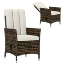 Outsunny Rattan Garden Recliner Chair with Adjustable Backrest