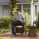 Outsunny Rattan Garden Recliner Chair with Adjustable Backrest