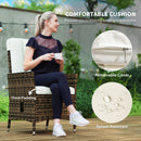 Outsunny Rattan Garden Recliner Chair with Adjustable Backrest
