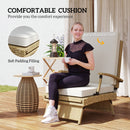 Outsunny Foldable Rattan Garden Recliner Chair w/ Cushion, Footrest
