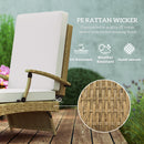 Outsunny Foldable Rattan Garden Recliner Chair w/ Cushion, Footrest
