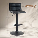 HOMCOM Bar Stools Set Of 2 Swivel Height Adjustable Barstools Black