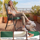 Outsunny Set of 6 Chair Cushion Seat Pads with Removable Tie, Green
