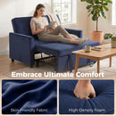 HOMCOM 2 Seater Sofa Bed, 3-in-1 Velvet Pull Out Sleeper Sofa, Dark Blue
