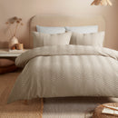 Serene Embossed Curve Duvet Cover Set in Natural