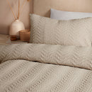 Serene Embossed Curve Duvet Cover Set in Natural