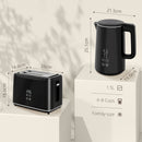 HOMCOM 1.5L 3000W Fast Boil Electric Kettle and 2 Slice Toaster Set