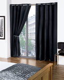 Cali Eyelet - Woven Thermal Blackout Eyelet Curtains in Black