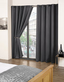Cali Eyelet - Woven Thermal Blackout Eyelet Curtains in Charcoal