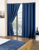Cali Eyelet - Woven Thermal Blackout Eyelet Curtains in Navy