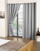 Cali Eyelet - Woven Thermal Blackout Eyelet Curtains in Grey