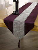 Eclat - Diamante Table Runner in Aubergine