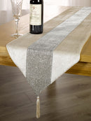 Eclat - Diamante Table Runner in Mink