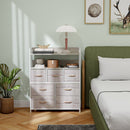 HOMCOM Bedroom Chest of Drawers 7 Drawer Dresser w/ Shelves