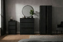 Crosby 3 Piece Bedroom  Pack (Wardrobe, Chest & Bedside) in Black Ash
