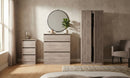 Crosby 3 Piece Bedroom  Pack (Wardrobe, Chest & Bedside) in Grey Oak