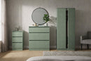 Crosby 3 Piece Bedroom  Pack (Wardrobe, Chest & Bedside) in Reed Green