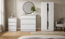 Crosby 3 Piece Bedroom  Pack (Wardrobe, Chest & Bedside) in White Matt