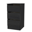 Crosby 3 Piece Bedroom  Pack (Wardrobe, Chest & Bedside) in Black Ash