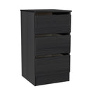 Crosby 3 Piece Bedroom  Pack (Wardrobe, Chest & Bedside) in Black Ash