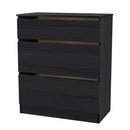 Crosby 3 Piece Bedroom  Pack (Wardrobe, Chest & Bedside) in Black Ash