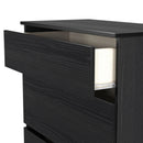 Crosby 3 Piece Bedroom  Pack (Wardrobe, Chest & Bedside) in Black Ash