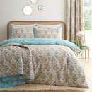 D & D Edena Decorative Floral Duvet Cover Set in Natural