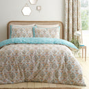 D & D Edena Decorative Floral Duvet Cover Set in Natural