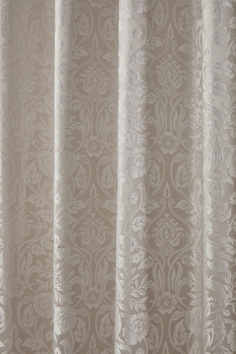 Eden - Lined Eyelet Jacquard Curtains in Cream