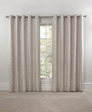 Eden - Lined Eyelet Jacquard Curtains in Cream