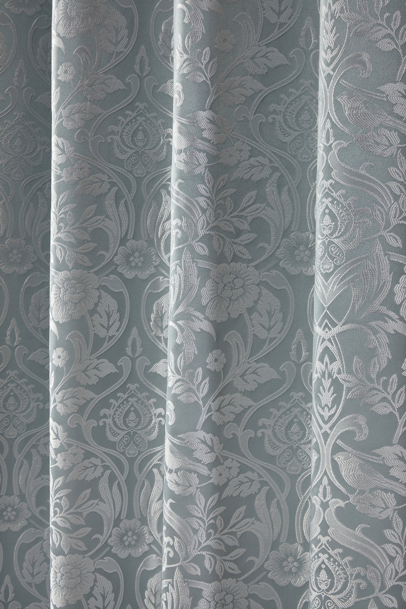 Eden - Lined Eyelet Jacquard Curtains in Duck Egg