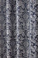Eden - Lined Eyelet Jacquard Curtains in Navy