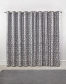 Eden - Lined Eyelet Jacquard Curtains in Silver
