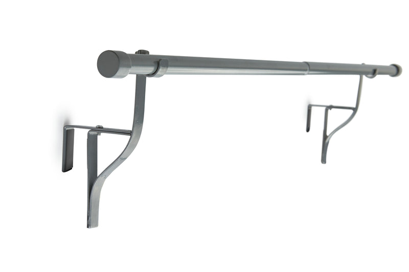 PortePole - Extendable Door Curtain Pole in Silver