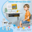 HOMCOM Kids Adjustable Desk and Chair Set - Grey