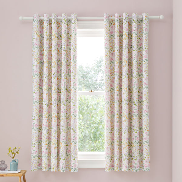 D & D Edith Eyelet Curtains in Lilac