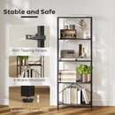 HOMCOM Industrial Bookshelf, Freestanding Bookcase, Dark Grey and Black