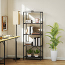 HOMCOM Industrial Bookshelf, Freestanding Bookcase, Dark Grey and Black