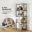 HOMCOM Industrial Bookshelf, Freestanding Bookcase, Dark Grey and Black