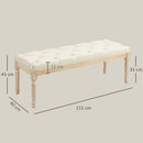 HOMCOM End of Bed Bench Tufted Upholstered Foot Stool