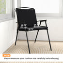 Outsunny 2Pcs Garden Chair Cushions, Waterproof Seat Pads, Black