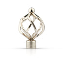 Bird Cage - Pair of Holdaback Tiebacks with End Finials in Brushed Silver