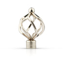 Bird Cage - Extendable Curtain Pole with Rings and Pair of End Finials in Brushed Silver