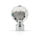 Crystal - Extendable Curtain Pole with Pair of End Finials in Chrome