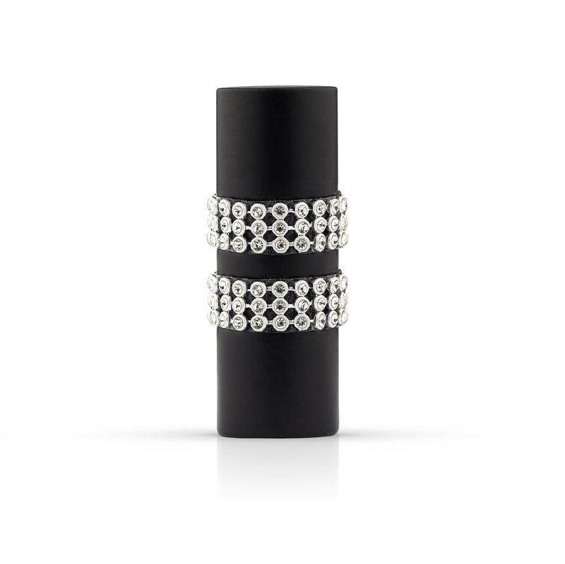 Diamante - Extendable Curtain Pole with Pair of End Finials in Matt Black