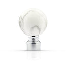 Marble - Pair of Holdaback Tiebacks with End Finials in Brushed Silver