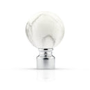 Marble - Extendable Curtain Pole with pair of end finials in Brushed Silver