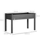 Outsunny Garden Wooden Planter Flower Raised Bed, Dark Grey